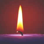selective focus of purple candle